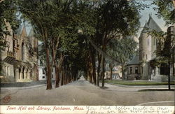 Town Hall and Library Postcard