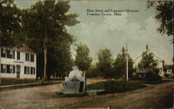 Main Street and Lawrence Memorial Fountain Postcard