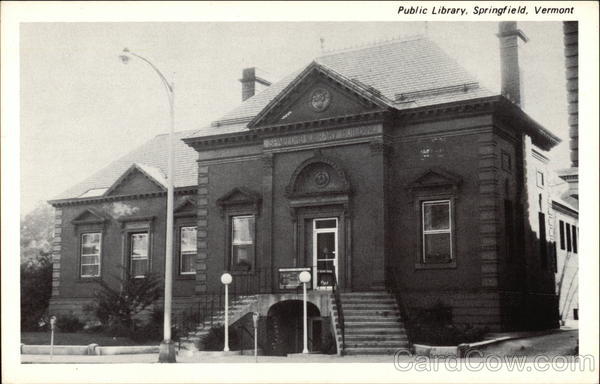 Public Library Main Entrance in Springfield Vermont