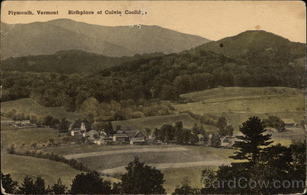 Aerial View of Town, Birthplace of Calvin Coolidge Plymouth Vermont