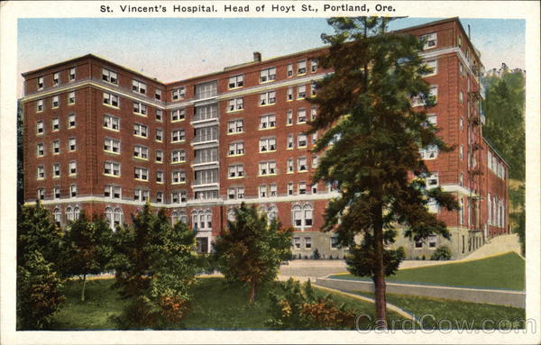 St. Vincent's Hospital. Head of Hoyt St Portland Oregon