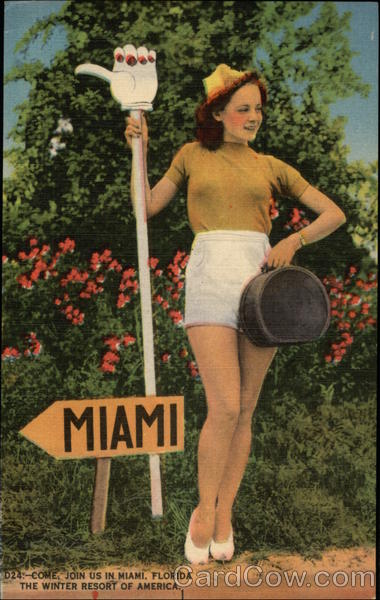 Lady Hitchhiking Miami Florida
