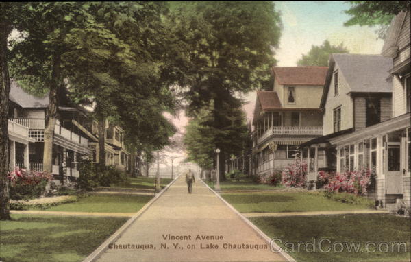View along Vincent Avenue on Lake Chautauqua New York