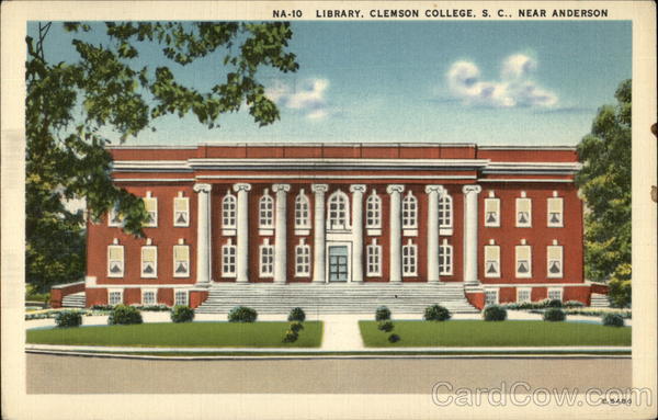 Library at Clemson College Anderson South Carolina