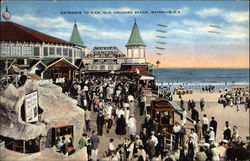 Entrance to Pier Old Orchard Beach, ME Postcard Postcard