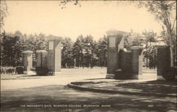 The President's Gate at Bowdoin College Brunswick, ME Postcard Postcard