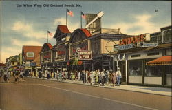 The white Way Old Orchard Beach, ME Postcard Postcard