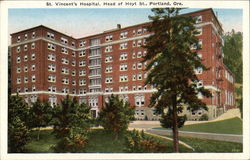 St. Vincent's Hospital. Head of Hoyt St Postcard