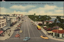 Beach Street Shopping District and Riverfront Park Daytona Beach, FL Postcard Postcard