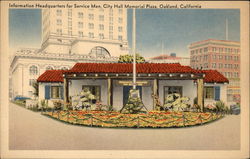 Information Headquarters for Service Men, City Hall Memorial Plaza Postcard