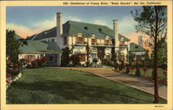 Residence of Fanny Brice, "Baby Snooks" Postcard