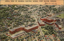 Aerial View of General Electric Works Fort Wayne, IN Postcard Postcard