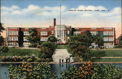Horace Mann School Gary, IN Postcard Postcard