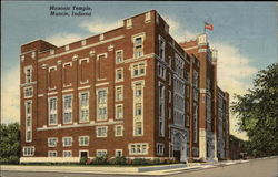 Masonic Temple Muncie, IN Postcard Postcard