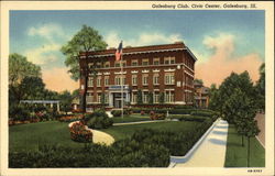 Galesburg Club, Civic Center Postcard