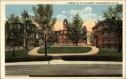 View of Circle, W. VA. University Postcard