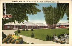 Camellia Motel on US 301 and US 76 Florence, SC Postcard Postcard