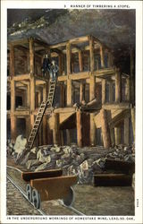 Manner of Timbering a Stope in Undergroud Workings of Homestake Mine Postcard