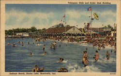 Toboggan Slide and Roller Rink Building, Indiana Beach, Shafer Lake Monticello, IN Postcard Postcard
