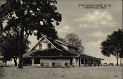 Five Point Lodge Hotel Postcard