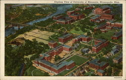 Airplane View of University of Minnesota Minneapolis, MN Postcard Postcard
