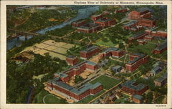 Airplane View of University of Minnesota Postcard