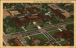 Air View of Fresno State College California Postcard Postcard