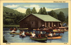 Boating on the Lake at Allegany State Park Salamanca, NY Postcard Postcard