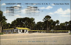 Candlelight Lodge, 1305 Ridgewood Ave. (U.S. HY. 1) Daytona Beach, FL Postcard Postcard