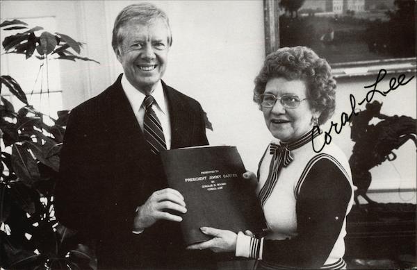 Presenting commemorative album to Jimmy Carter Karl Schumacher