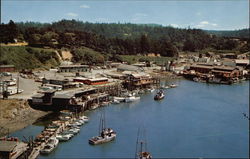 Looking Down on Noyo Harbor Postcard