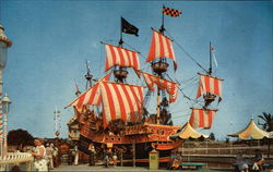 Disneyland - Pirate Ship in Fantasyland Postcard