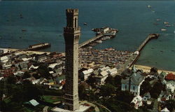 Aerial View of Pilgrim Monument Provincetown, MA Postcard Postcard