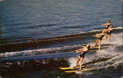 Water Skiers Surfing and Waterskiing Postcard Postcard