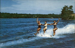 Skiing is Great Fun on the Fox River Postcard