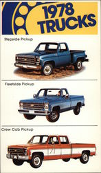 1978 Trucks: Stepside Pickup; Fleetside Pickup; Crew Cab Pickup Postcard Postcard