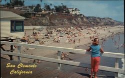 Beach View from the Ocean Fishing Pier San Clemente, CA Postcard Postcard