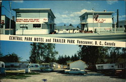 Central Park Motel and Trailer Park Vancouver, BC Canada British Columbia Postcard Postcard