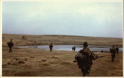 The Royal Marines Yomp Their Way to Port Stanley Postcard