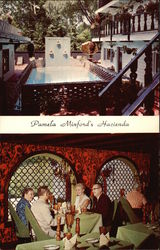 Pool & Dining Areas at Pamel Minford's Hacienda New Hope, PA Postcard Postcard