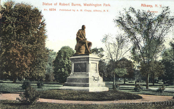 Statue Of Robert Burns , Washington Park Albany New York