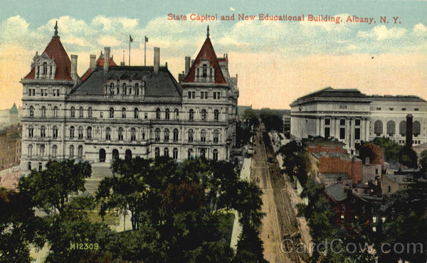 State Capitol And New Educational Building Albany New York