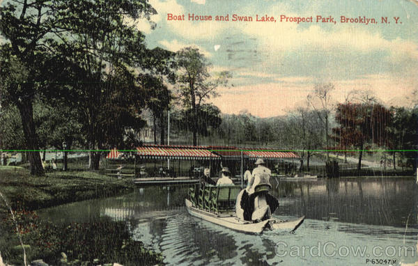 Boat House And Swan Lake , Prospect Park Brooklyn New York