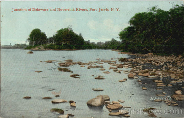 Junction Of Delaware And Neversink Rivers Port Jervis New York