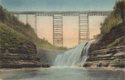 Upper Falls and portage (Erie R. R.) Bridge Castile, NY Postcard Postcard