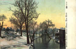 Winter Scene , Bronx River New York City, NY Postcard Postcard