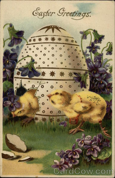 Easter Greetings With Chicks