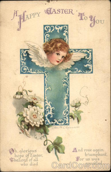 A Happy Easter to You Ellen Clapsaddle With Angels