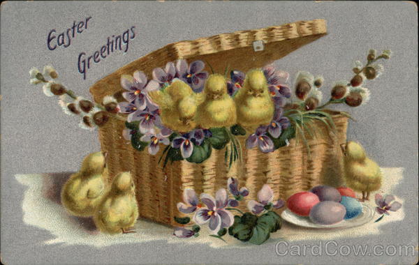 Easter Greetings With Chicks
