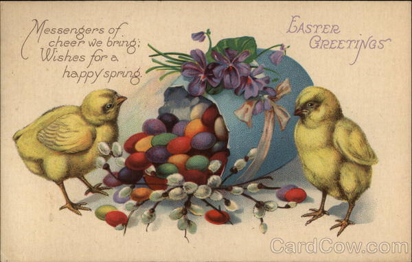 Easter Greetings With Chicks